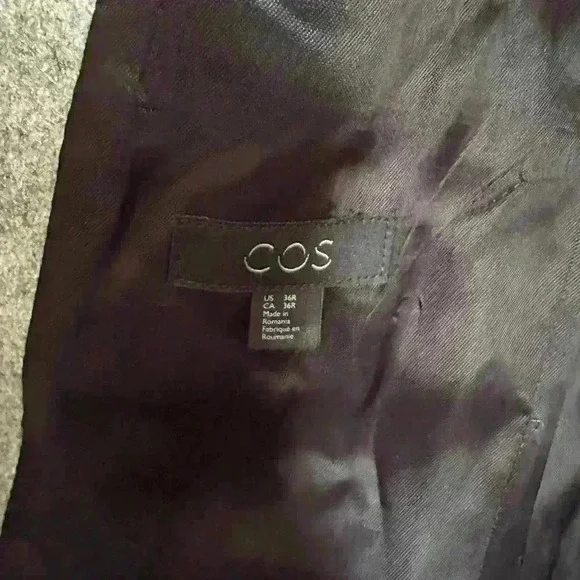 COS Men's Tailored Coat Grey Wool Size 36r - Picture 6 of 6